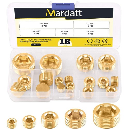 16pcs brass npt - 16pcs, plug